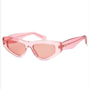Salvatore Ferragamo Pink Transparent Cat-Eye Sunglasses
